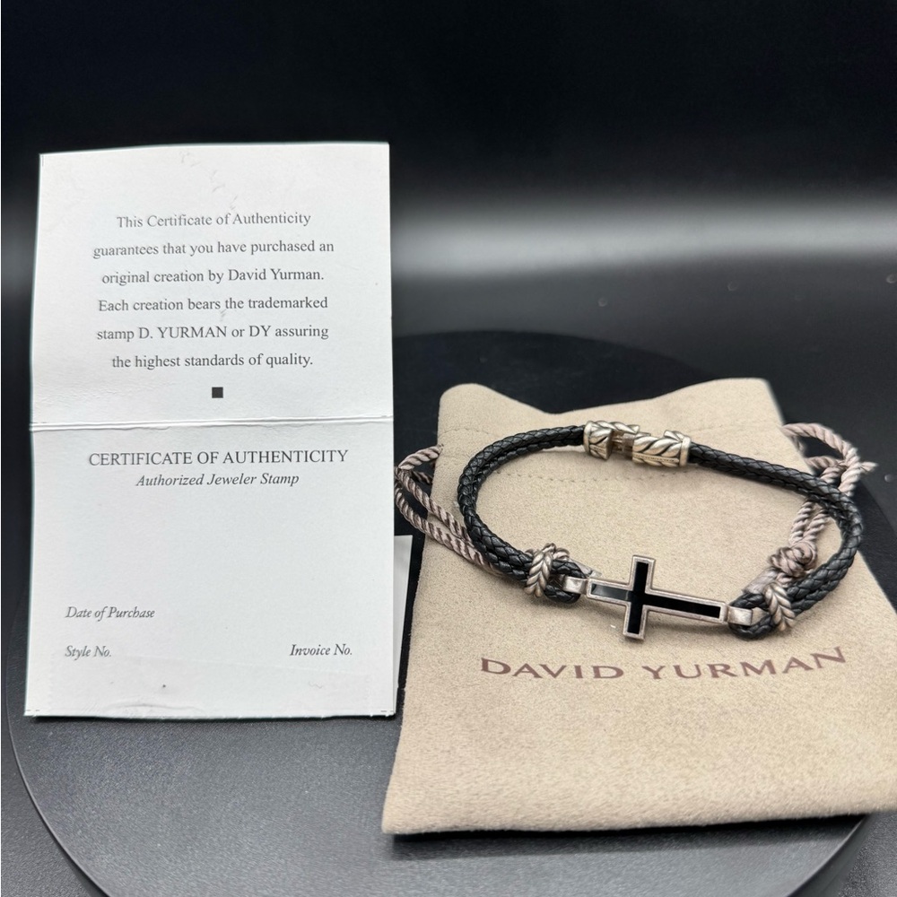 DAVID YURMAN Streamline® Cross Station Leather Bracelet - Picture 8 of 8